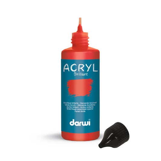 Darwi 80 ml bottle of Brillant Universal Acrylic Painting - vermilion 490 (Pack x5)