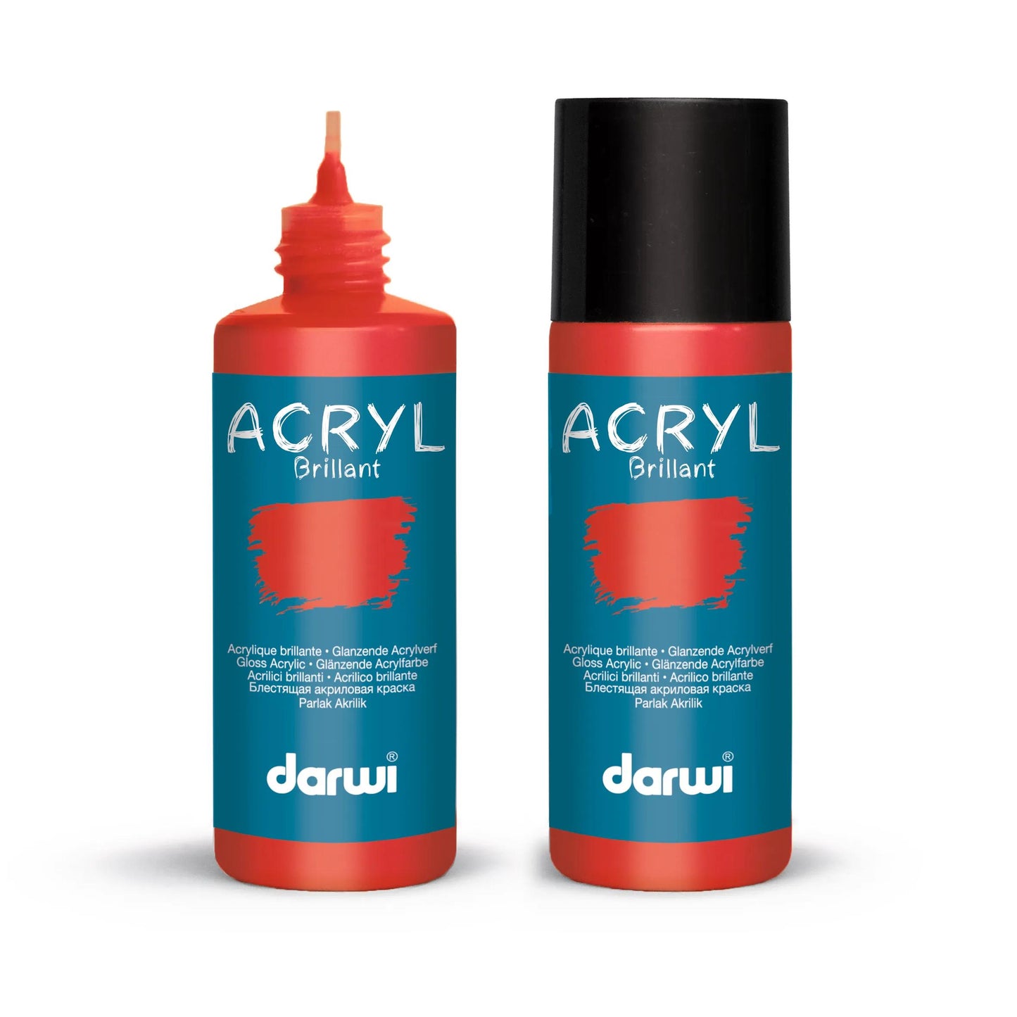 Darwi 80 ml bottle of Brillant Universal Acrylic Painting - vermilion 490 (Pack x5)