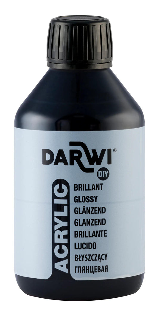 Darwi 250 ml bottle of Brillant Universal Acrylic Painting - Black 100 (Pack x3)