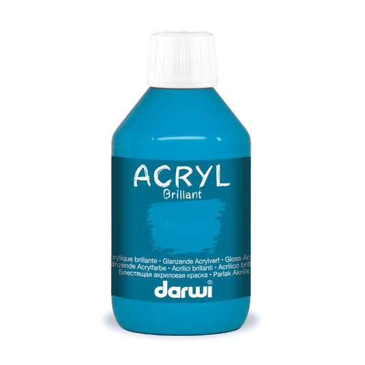 Darwi 250 ml Bottle of Universal Brilliant Acrylic Painting - Blue 215 (Pack x3)