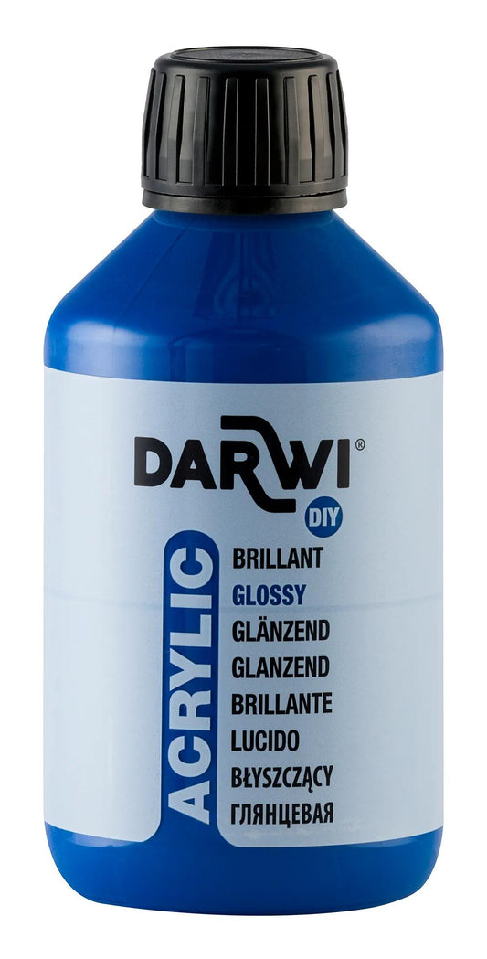 Darwi 250 ml Bottle of Universal Acrylic Painting Brilliant - Blue Overseas 256 (Pack x3)