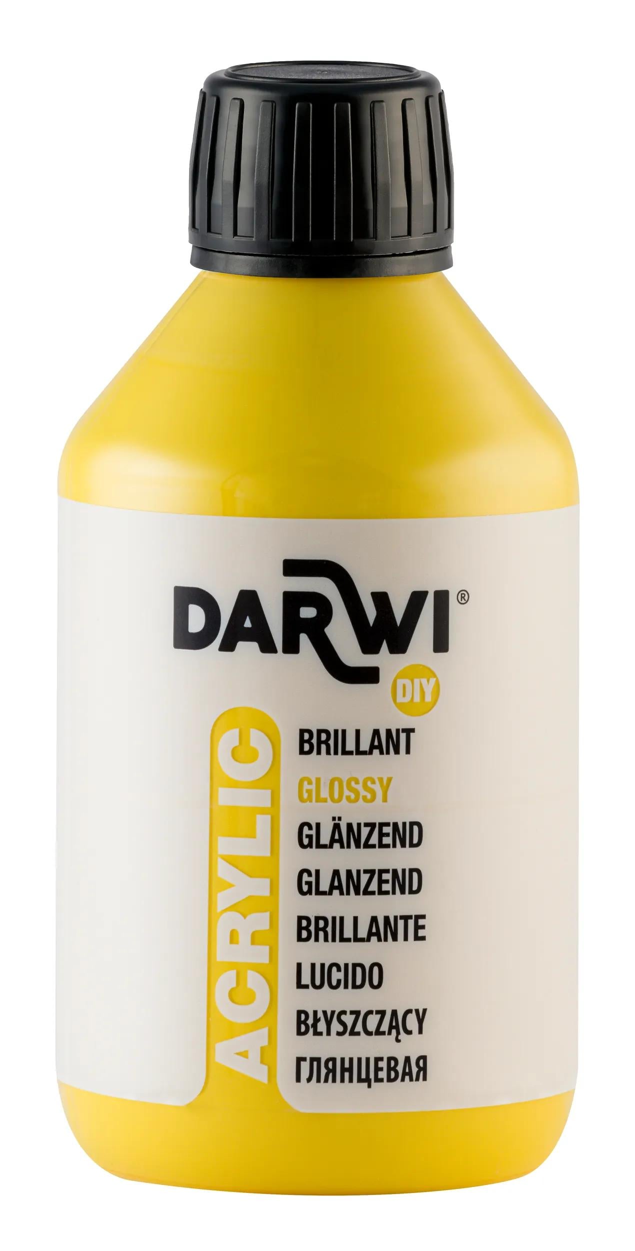 Darwi 250 ml Bottle of Universal Acrylic Painting Brilliant - Sun yellow 720 (Pack x3)