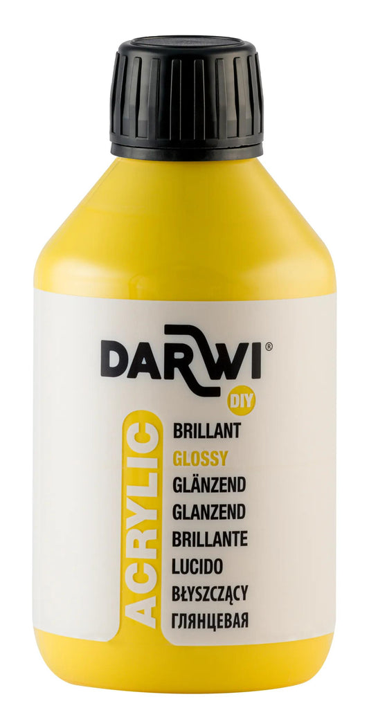 Darwi 250 ml Bottle of Universal Acrylic Painting Brilliant - Sun yellow 720 (Pack x3)
