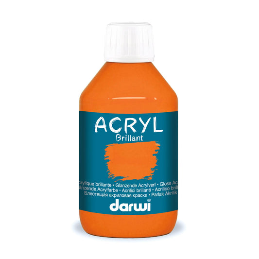 Darwi 250 ml bottle of Brilliant Universal Acrylic Paint - Orange 752 (Pack x3)
