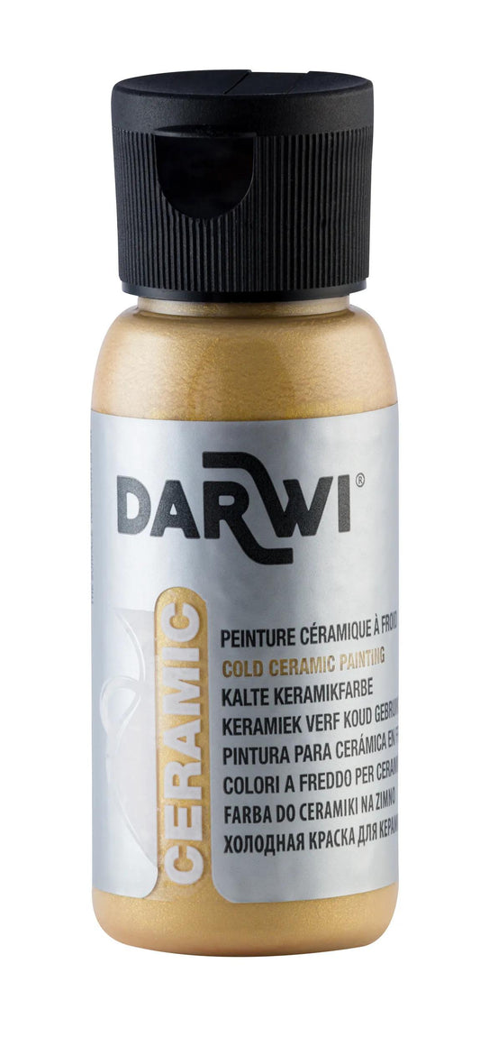 DARWI 50 ml paint bottle on Cold Ceramics - Gold 050 (Pack x4)