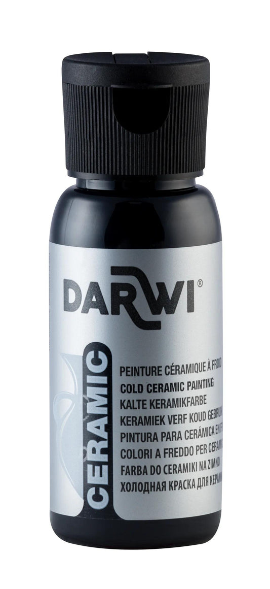 DARWI 50 ml paint bottle on Cold Ceramics - Black 100 (Pack x4)