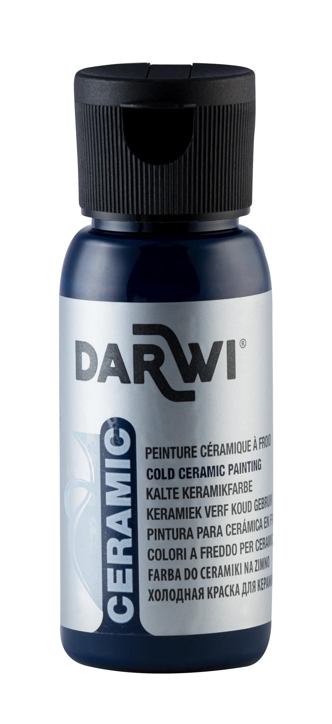 DARWI Flacon de 50 ml de Peinture sur Céramique à Froid - Bleu lagon (Lot x4)
