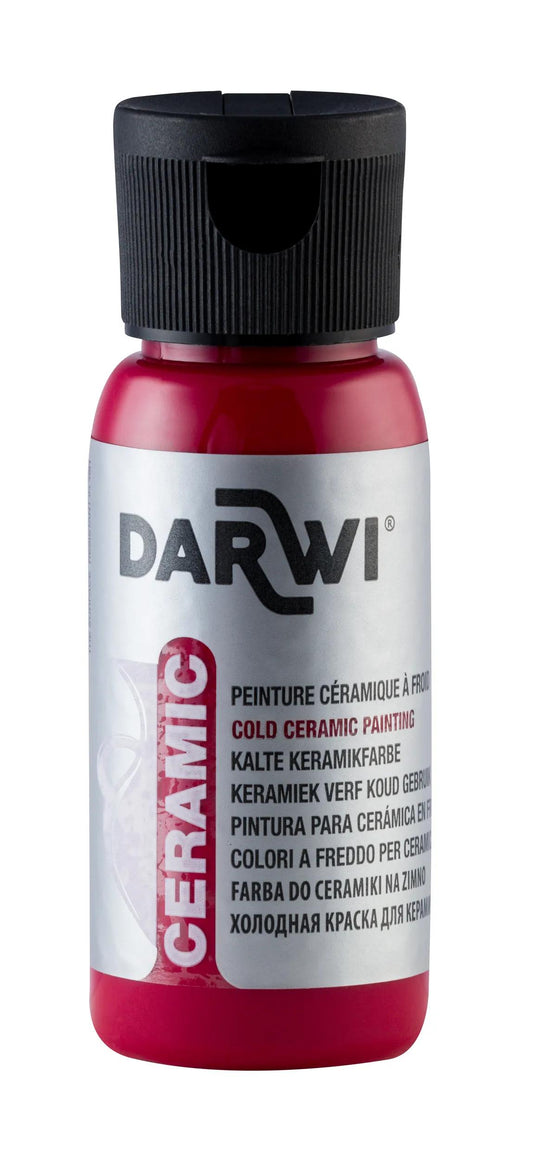 DARWI 50 ml paint bottle on Cold Ceramics - Carmine 420 (Pack x4)