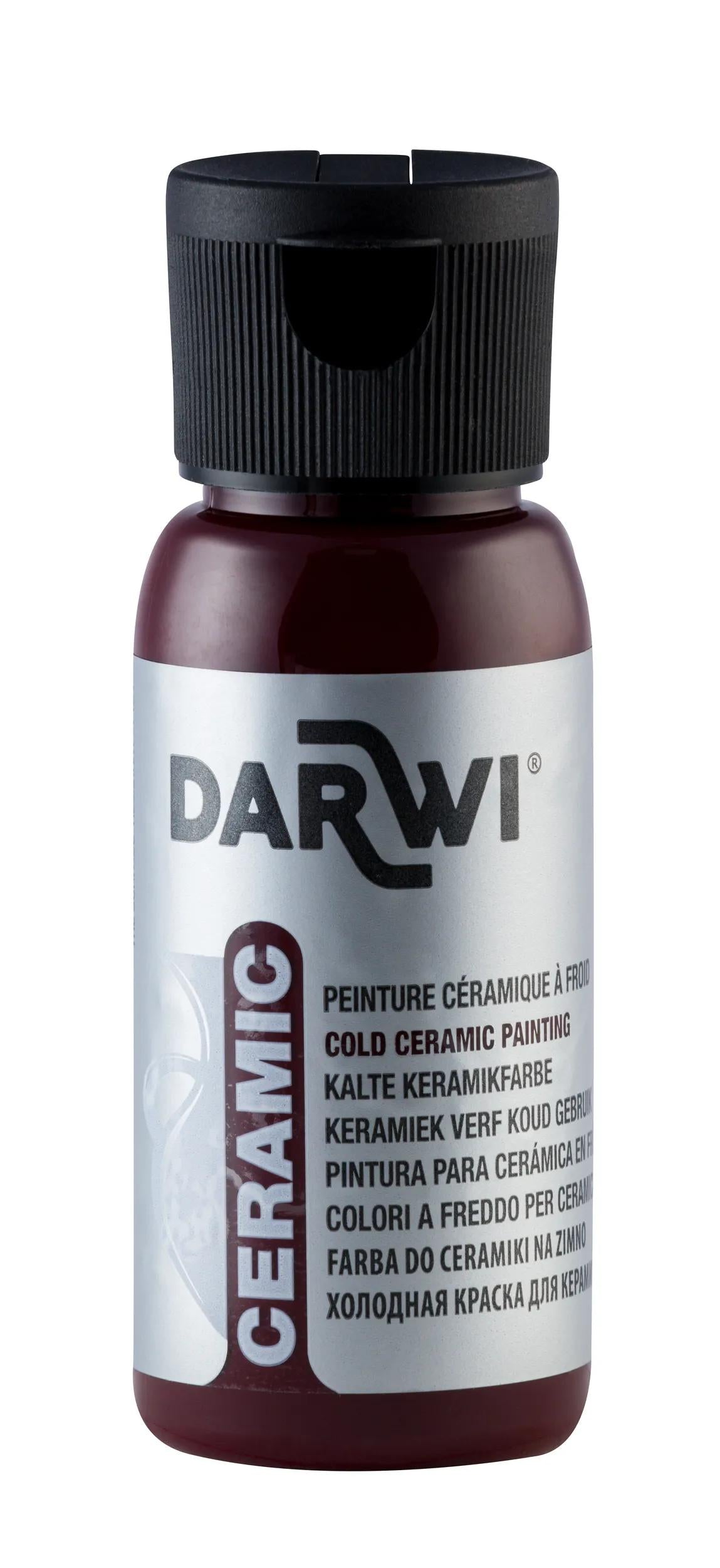 DARWI 50 ml paint bottle on Cold Ceramics - Cherry Red 470 (Pack x4)