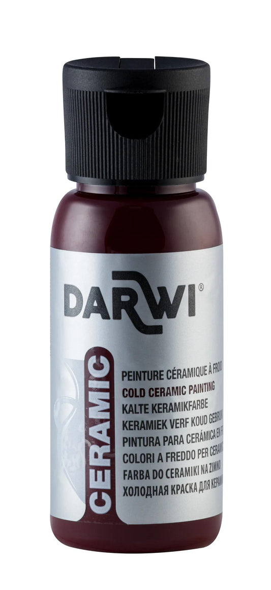 DARWI 50 ml paint bottle on Cold Ceramics - Cherry Red 470 (Pack x4)