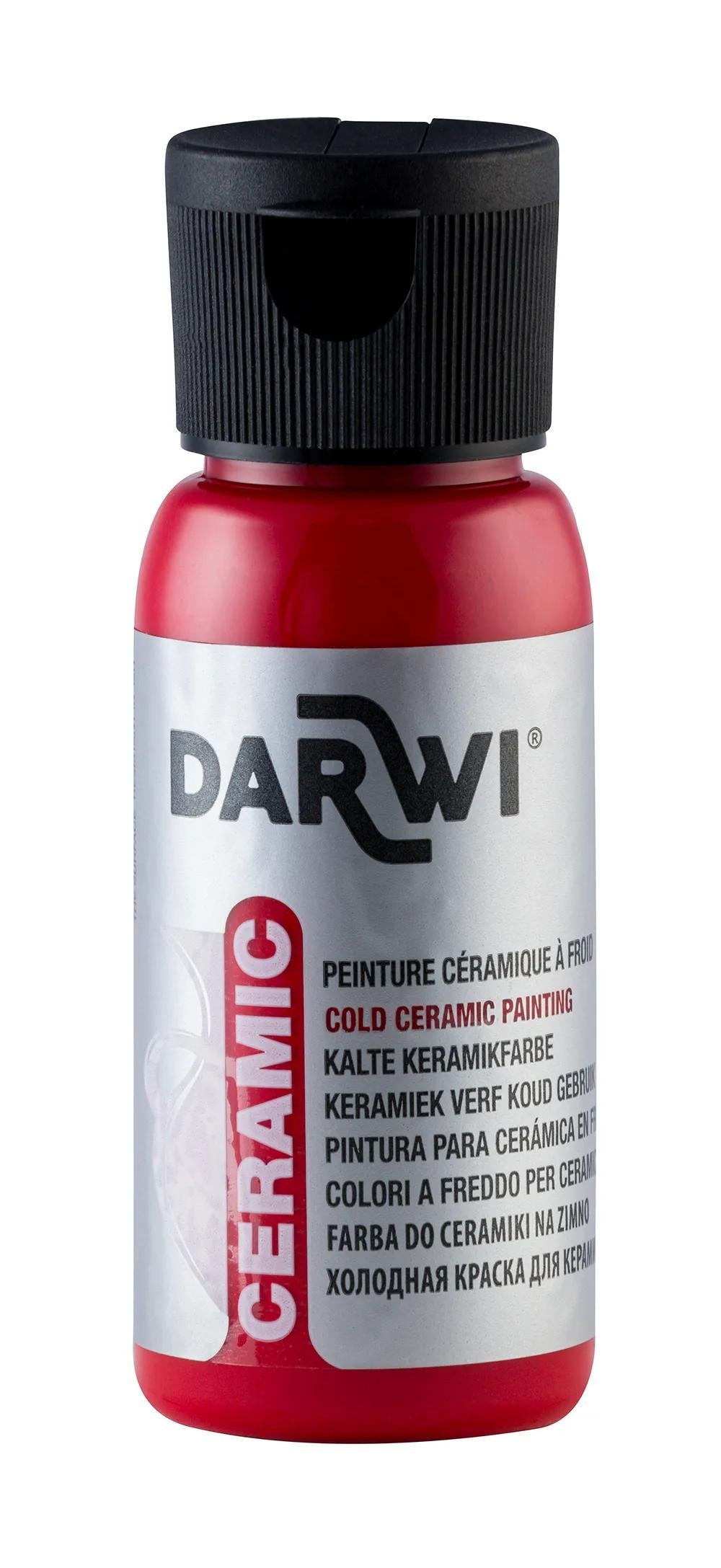 DARWI 50 ml paint bottle on Cold Ceramics - vermilion 490 (Pack x4)