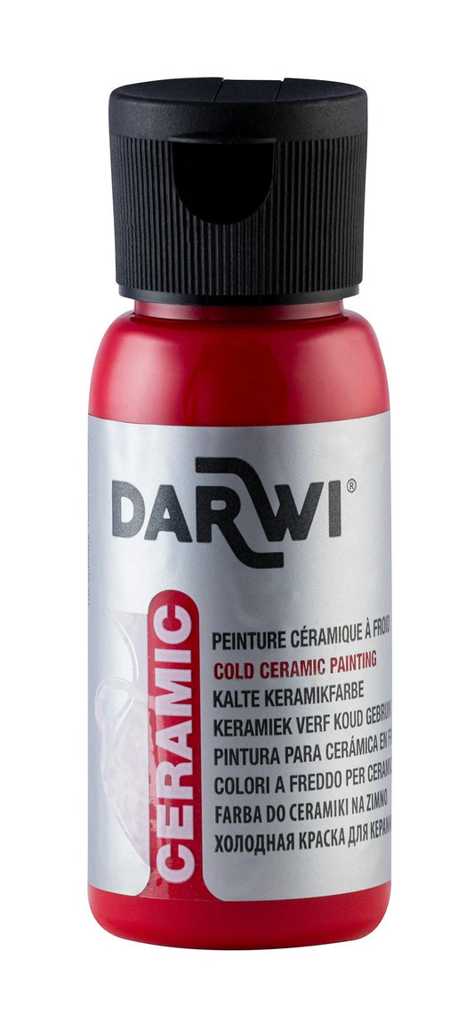 DARWI 50 ml paint bottle on Cold Ceramics - vermilion 490 (Pack x4)