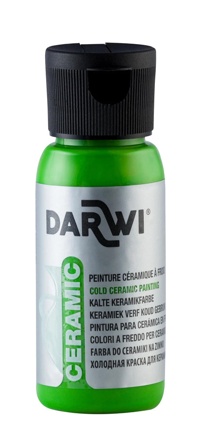 DARWI 50 ml paint bottle on Cold Ceramics - Green Prairie 611 (Pack x4)