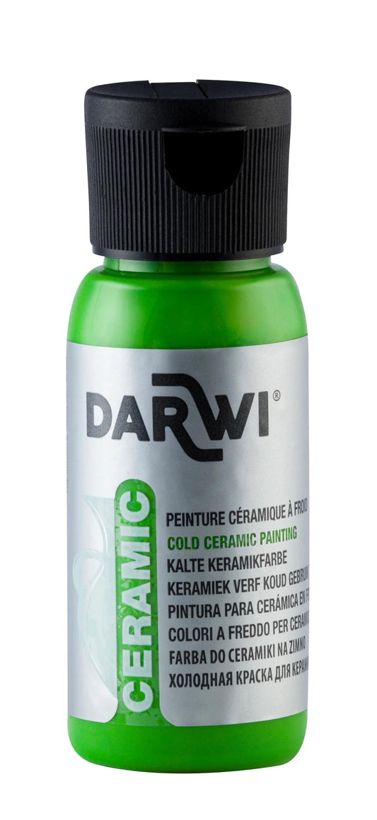 DARWI 50 ml paint bottle on Cold Ceramics - Green Prairie 611 (Pack x4)