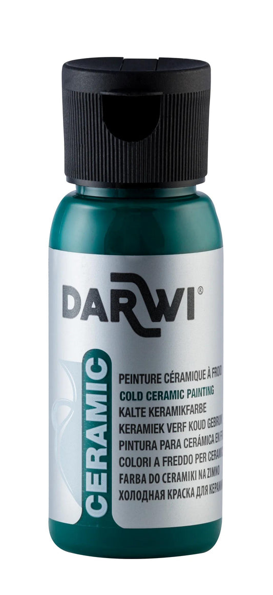 DARWI 50 ml paint bottle on Cold Ceramic - Fir Green 626 (Pack x4)