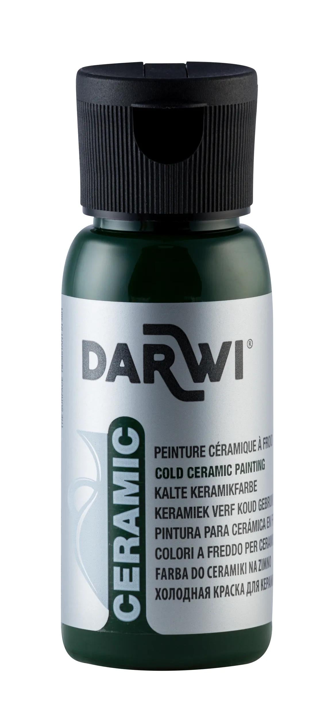 DARWI 50 ml paint bottle on Cold Ceramic - Green Bottle 642 (Pack x4)
