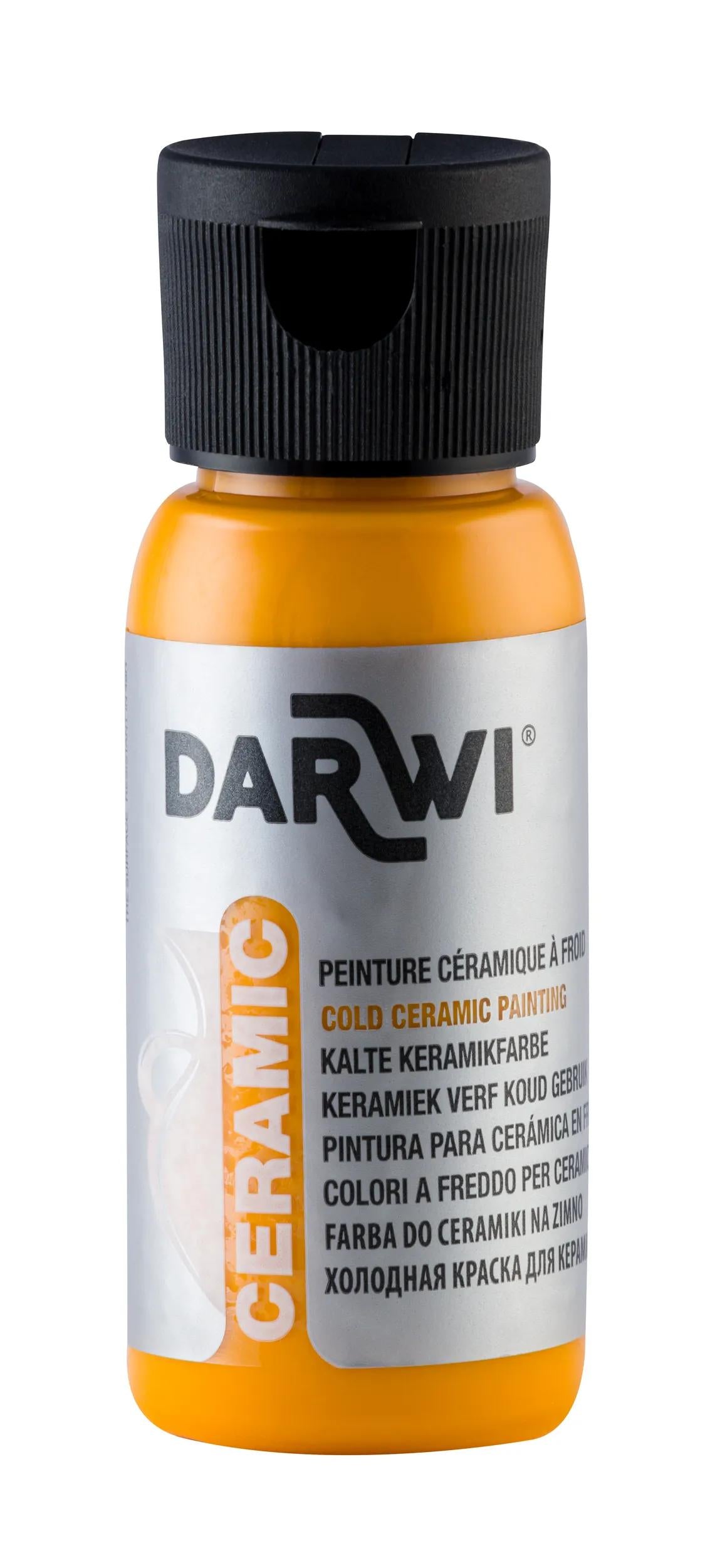 DARWI 50 ml Farbe Flasche auf Cold Ceramic - Sun Yellow (Paket x4)