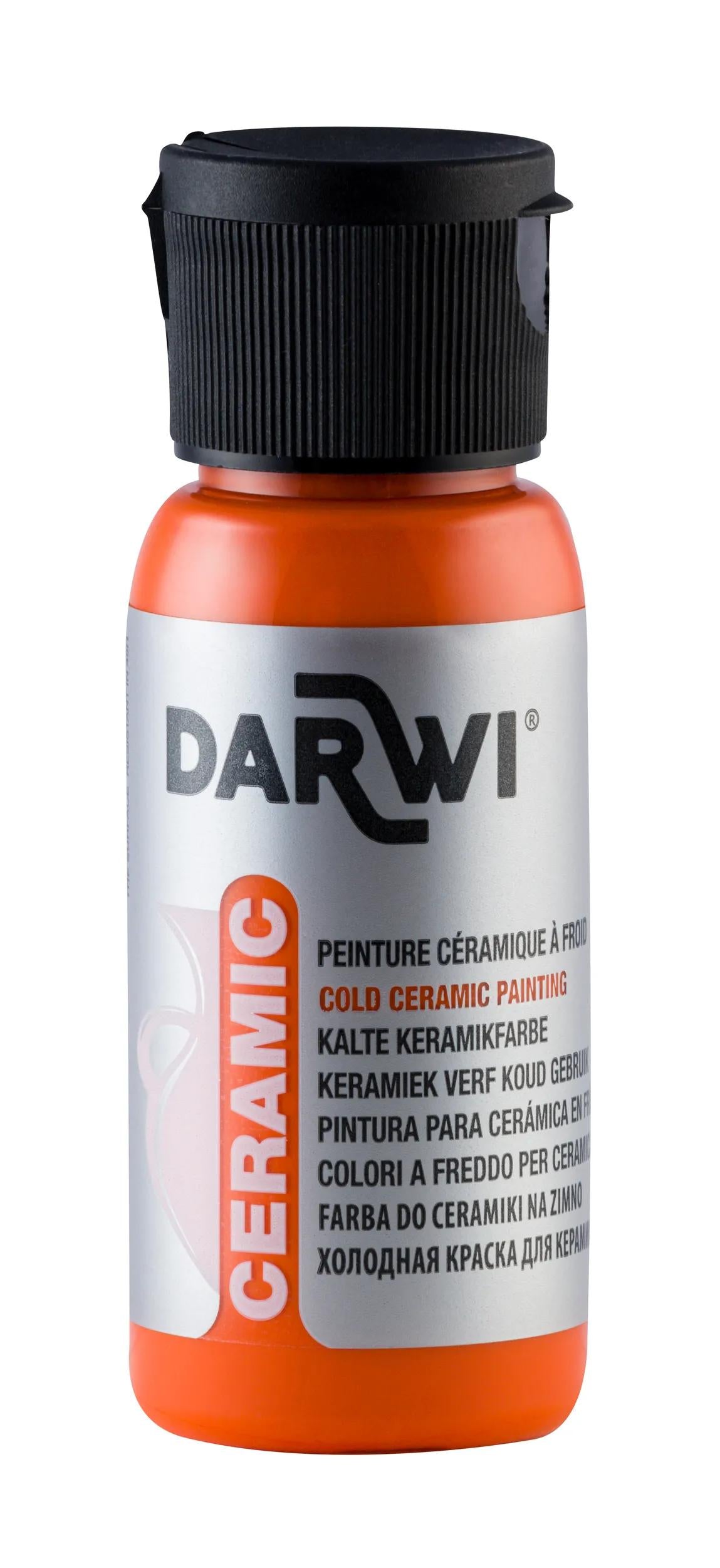 DARWI 50 ml paint bottle on Cold Ceramics - Orange 752 (Pack x4)