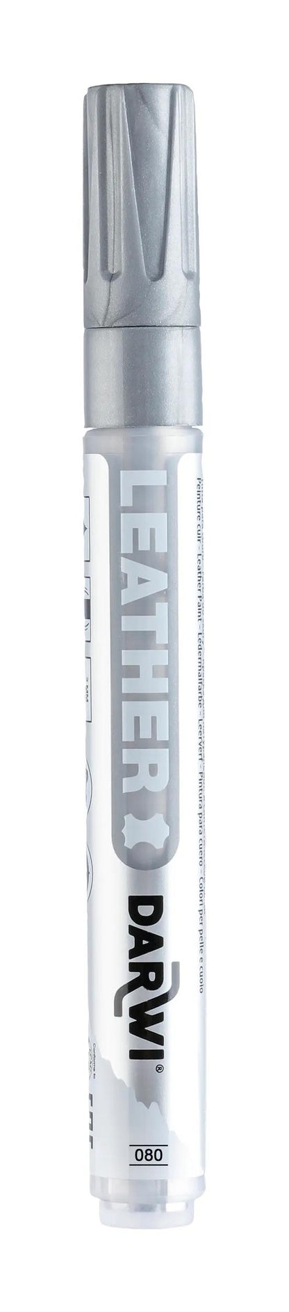 DARWI Marker Mal auf Leder Fine Conical Point 2mm - Silber (Paket x6)