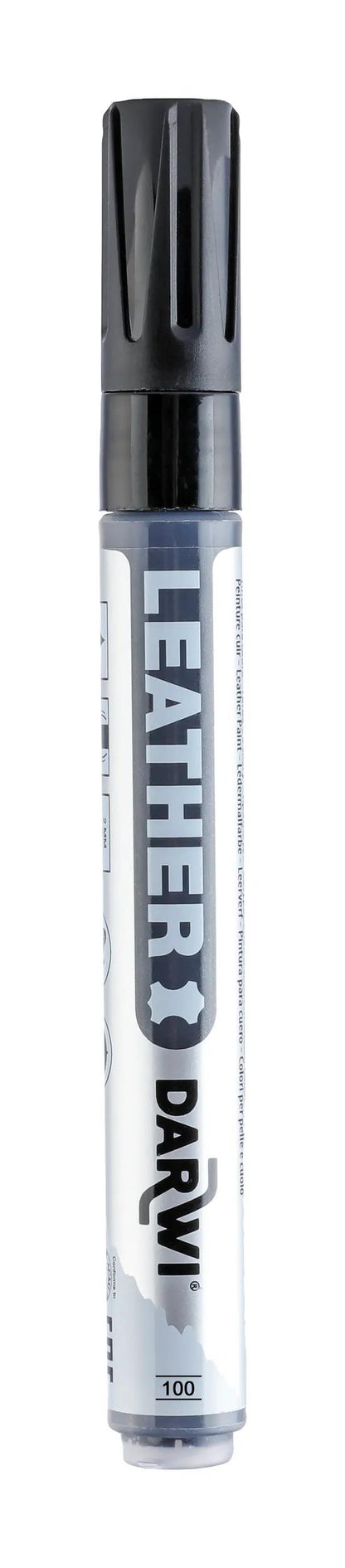 DARWI Marker Mal auf Leder Fine Conical Point 2mm - Schwarz (Paket x6)