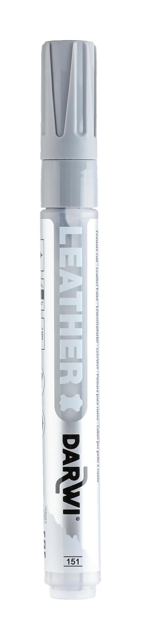 DARWI Marker Paint on Leather Pointe Conique Fine 2mm - Grey mouse 151 (Pack x6)