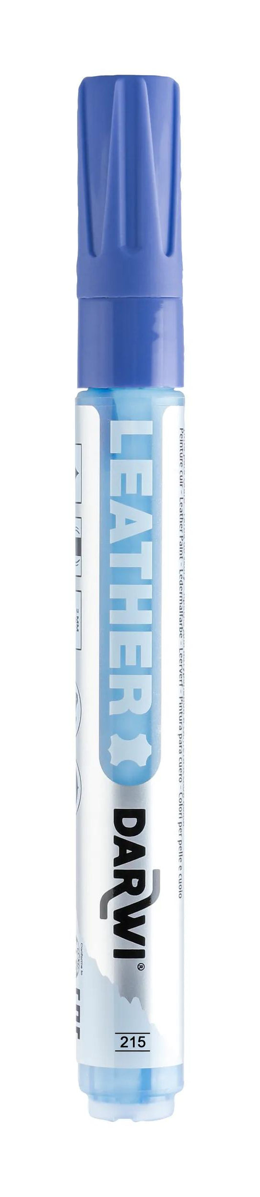 DARWI Marker Paint on Leather Pointe Conique Fine 2mm - Blue 215 (Pack x6)