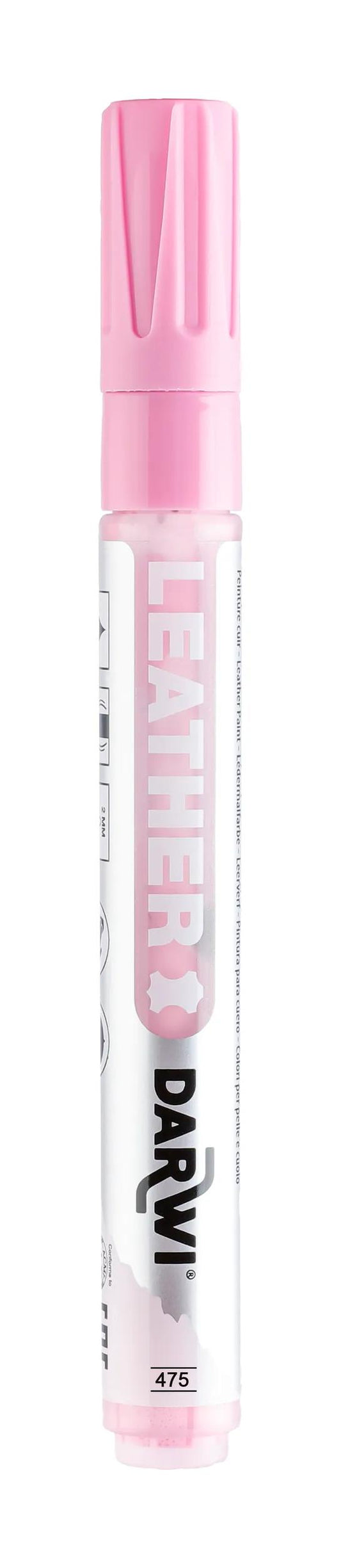 DARWI Marker Paint on Leather Fine Conical Point 2mm - Pink 475 (Pack x6)