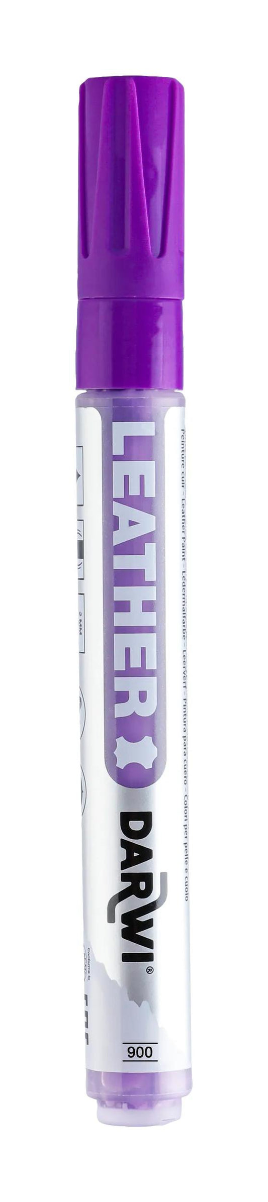 DARWI Marker Paint on Leather Pointe Conique Fine 2mm - Violet 900 (Pack x6)