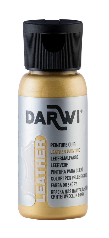 DARWI 50 ml Lackflasche auf Leder - Gold (Paket x4)
