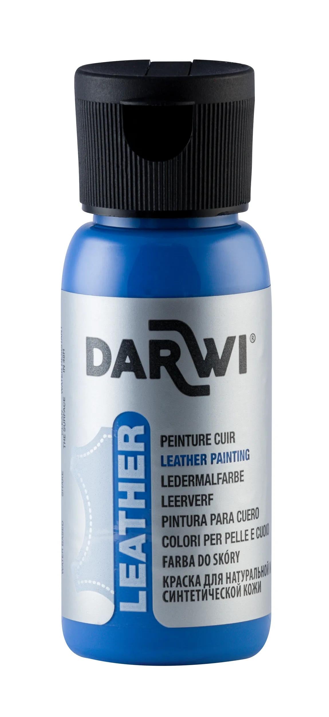 DARWI 50 ml Paint Bottle on Leather - Blue 215 (Pack x4)