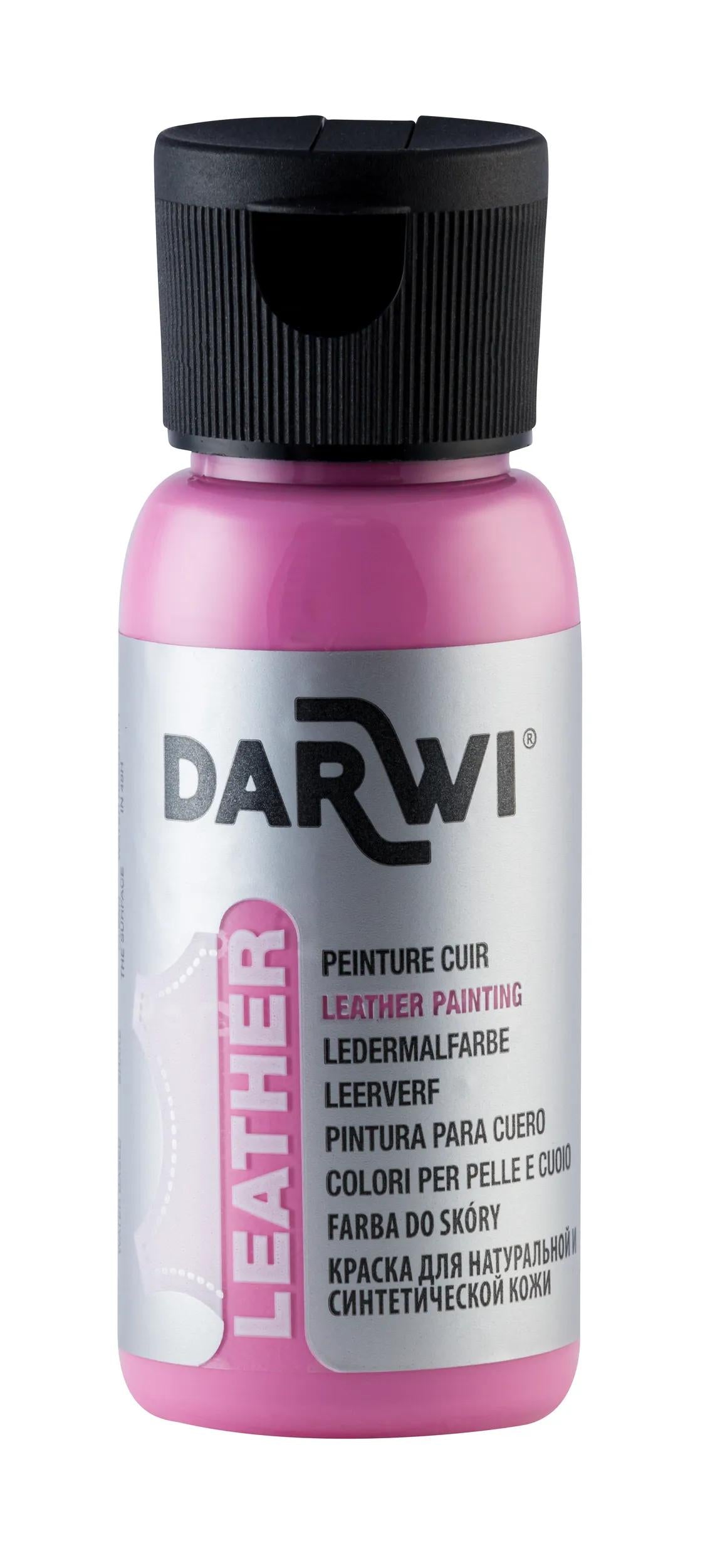 DARWI 50 ml Paint Bottle on Leather - Pink 475 (Pack x4)