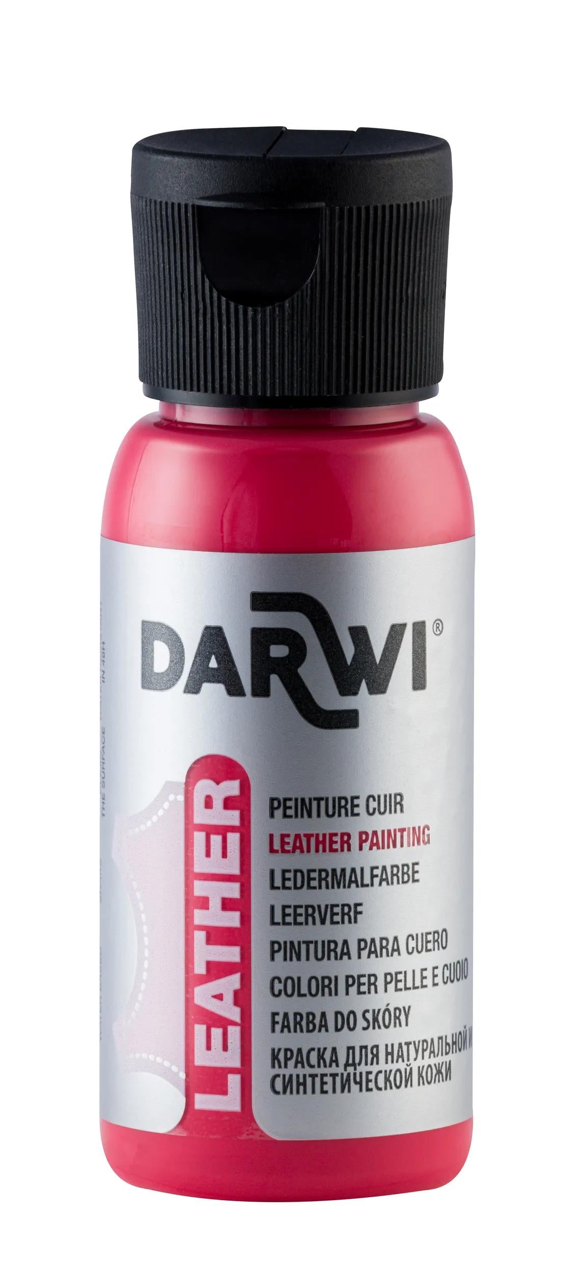 DARWI Flacon de 50 ml de Peinture sur Cuir - vermillon (Lot x4)