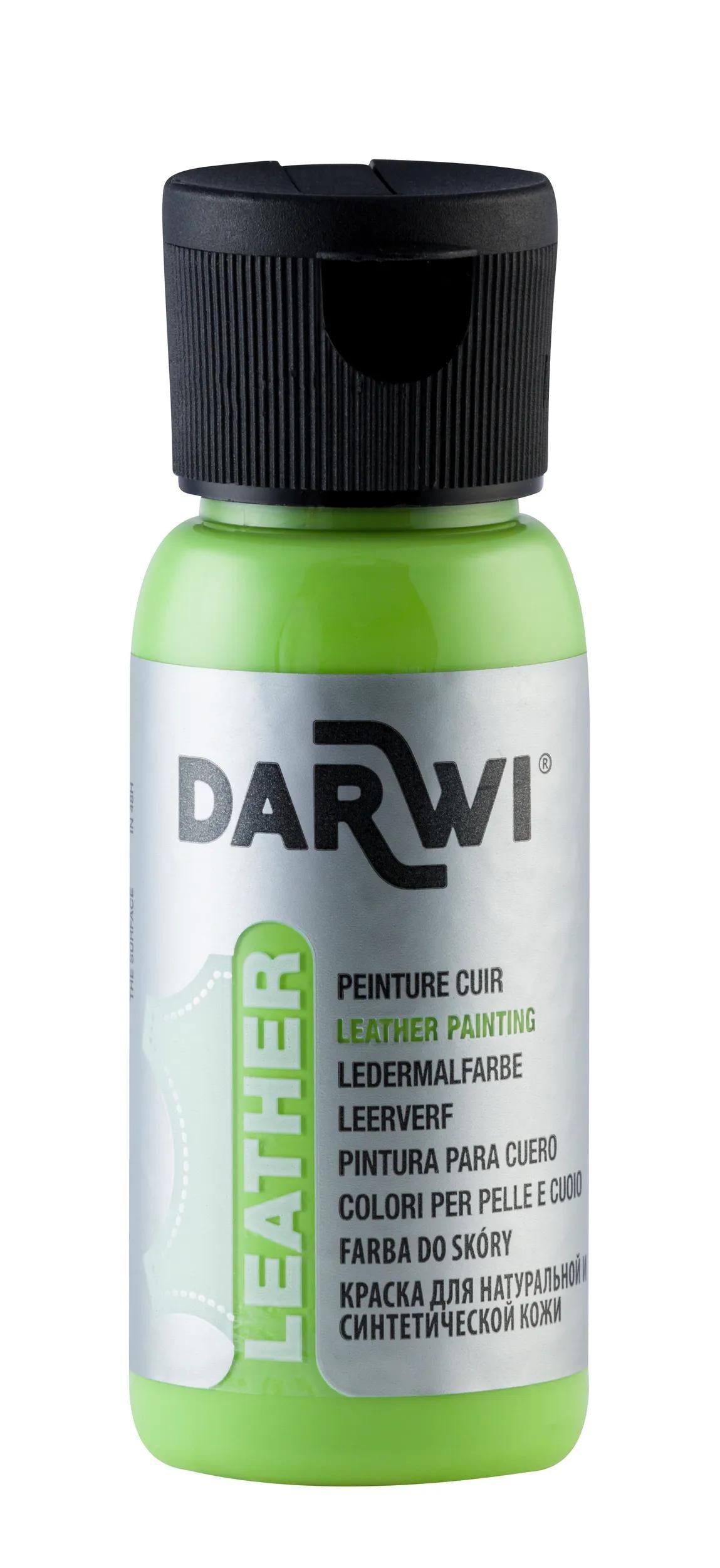 DARWI 50 ml Paint Bottle on Leather - Green Anise 601 (Pack x4)