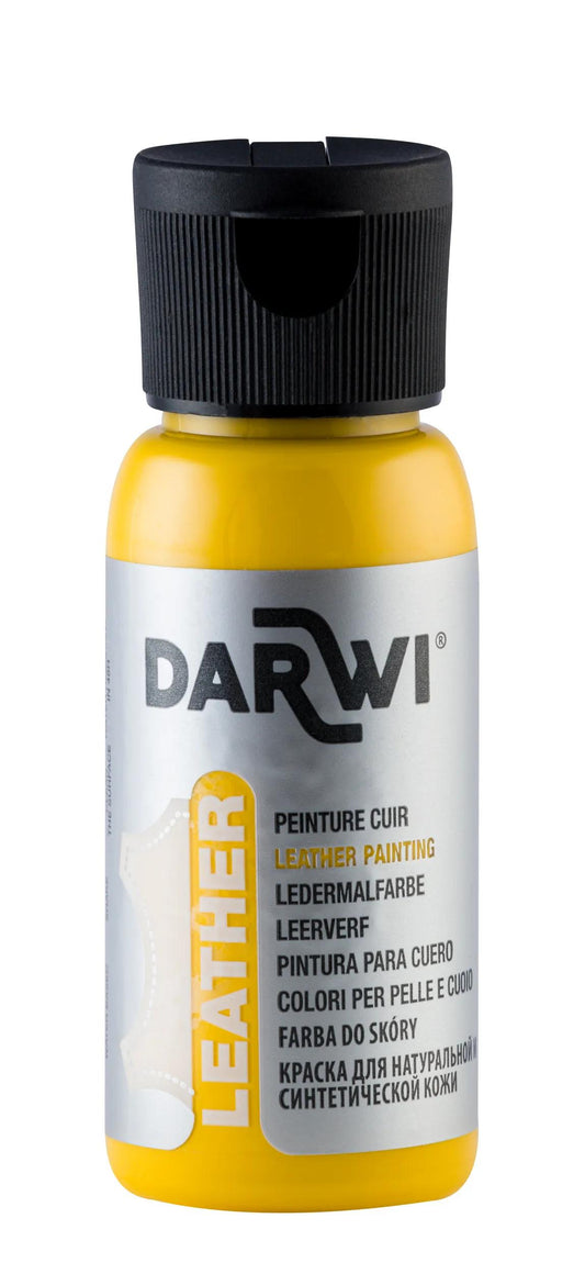 DARWI 50 ml Paint Bottle on Leather - Sun yellow 720 (Pack x4)