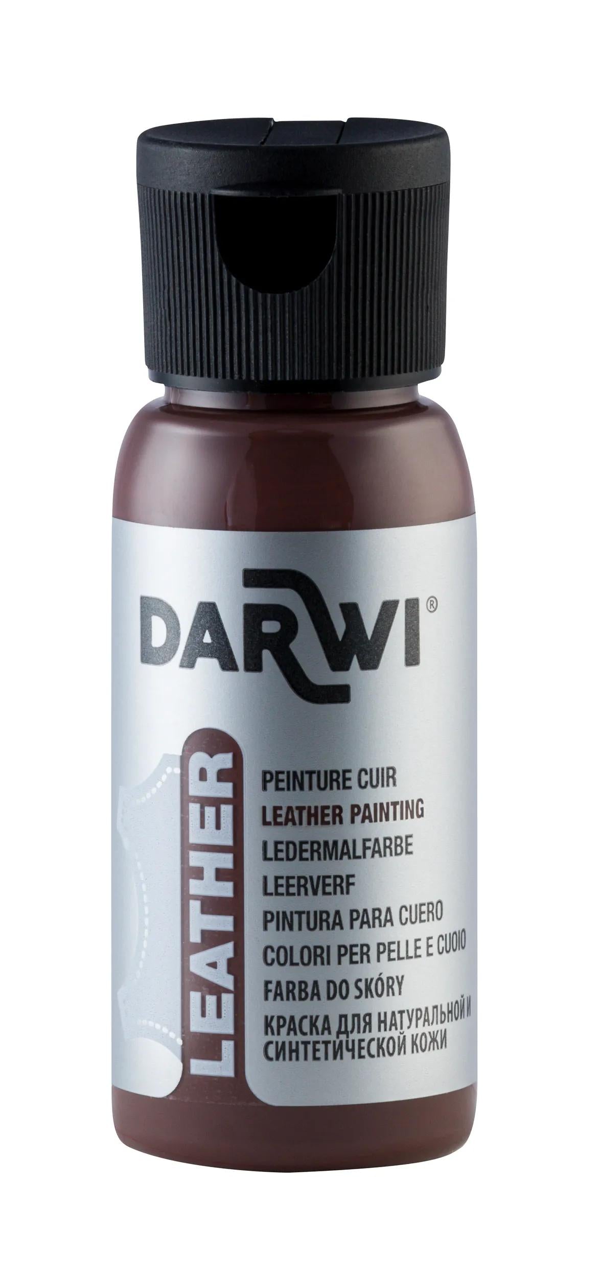 DARWI Flacon de 50 ml de Peinture sur Cuir - Cacao (Lot x4)
