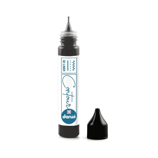 DARWI 3D Contour 30 ml Glass Painting - Black 100 (Pack x6)