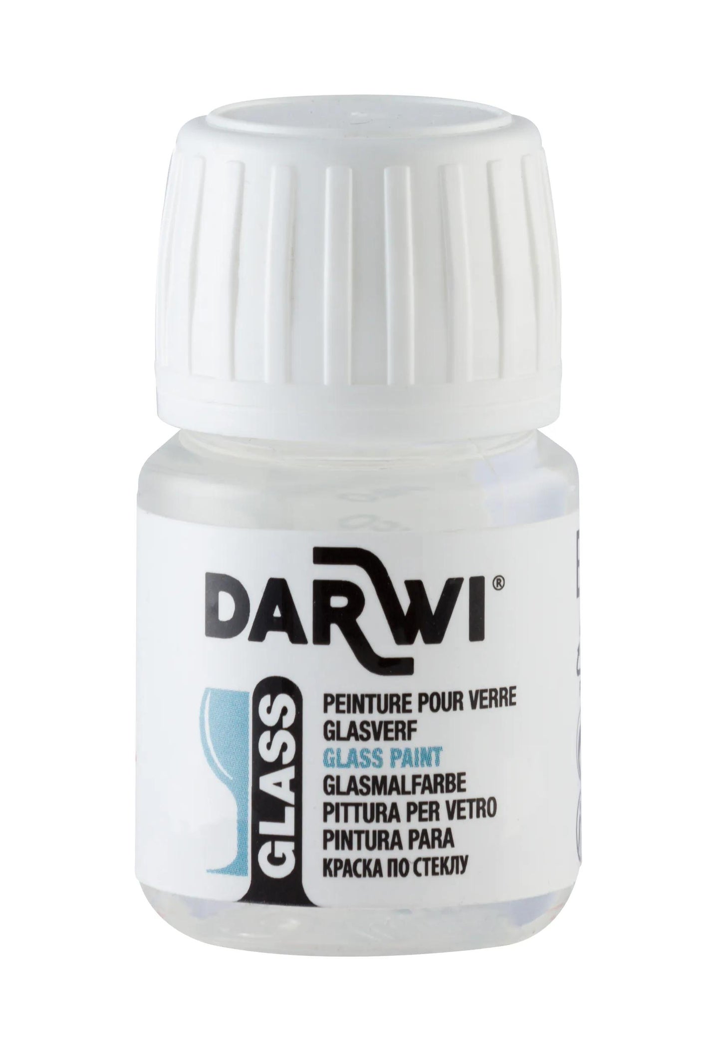 DARWI 30 ml Glass Paint Bottle - White 010 (Pack x5)