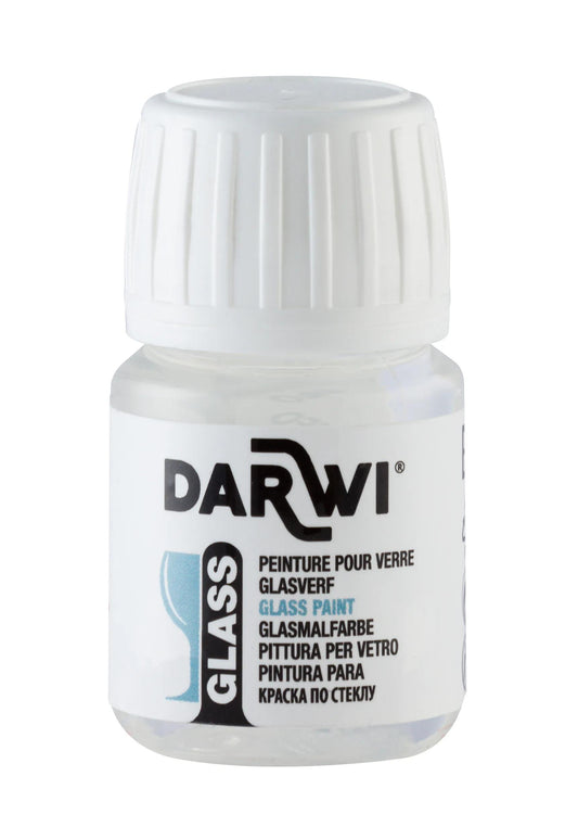DARWI 30 ml Glass Paint Bottle - White 010 (Pack x5)