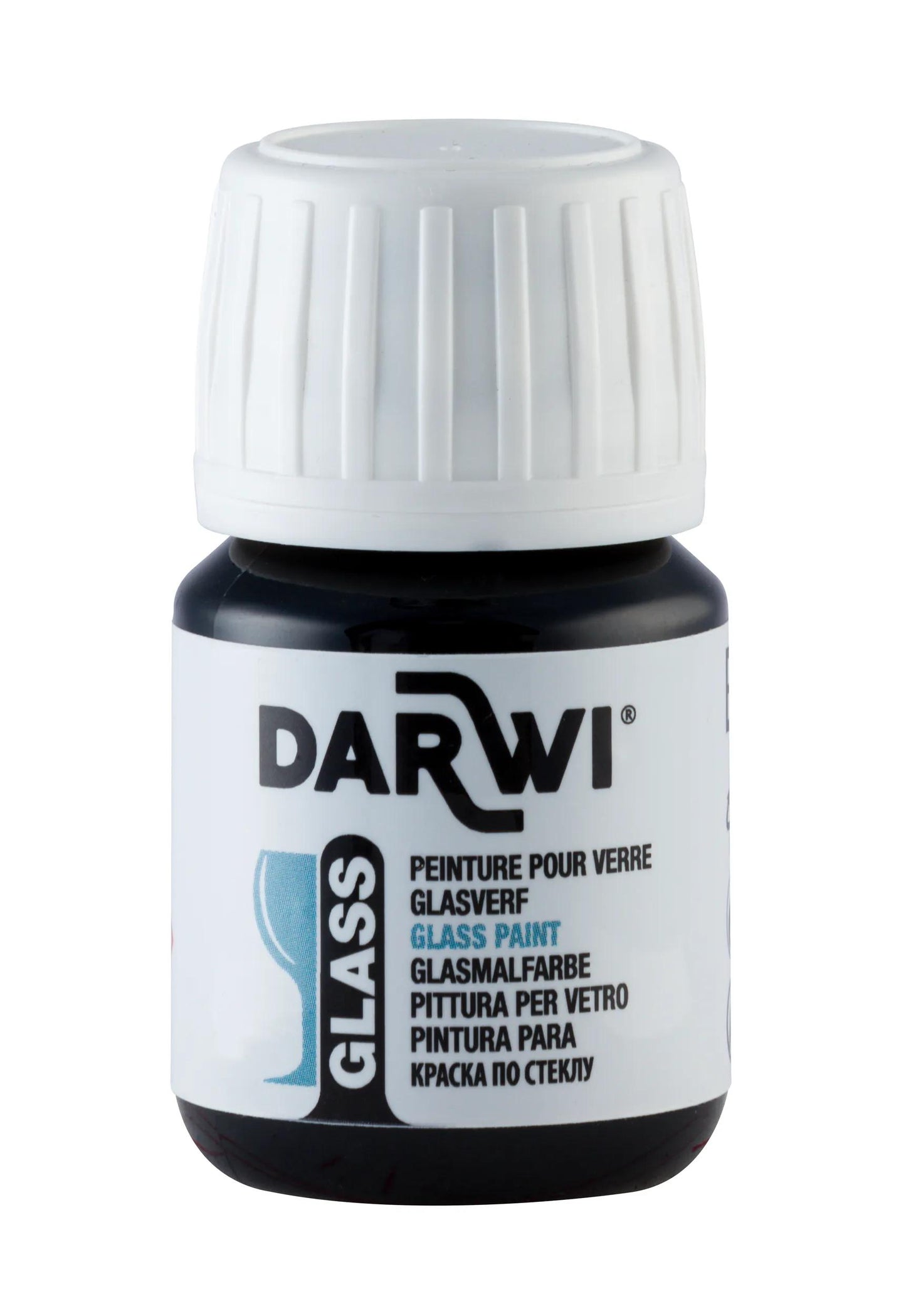 DARWI 30 ml Glass Paint Bottle - Black 100 (Pack x5)
