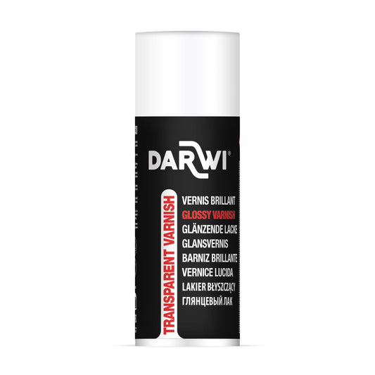 DARWI 400ml Aerosol Alcohol varnish gloss finish - Colourless (Pack x4)