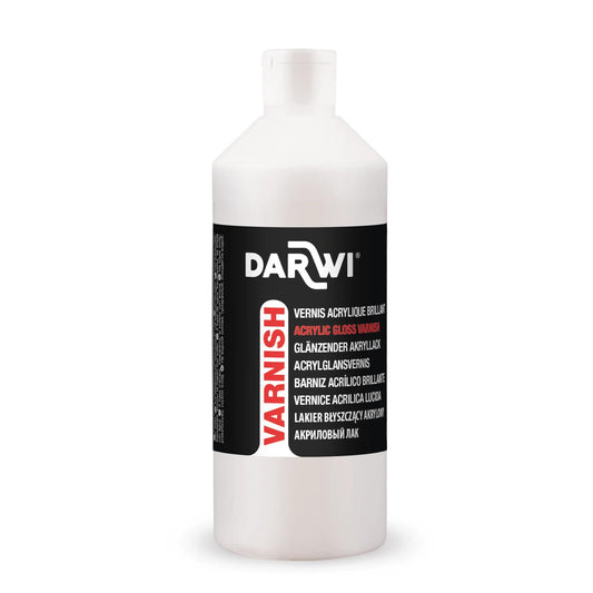 DARWI 500 ml bottle Acrylic varnish, glossy finish - Colourless (Pack x3)