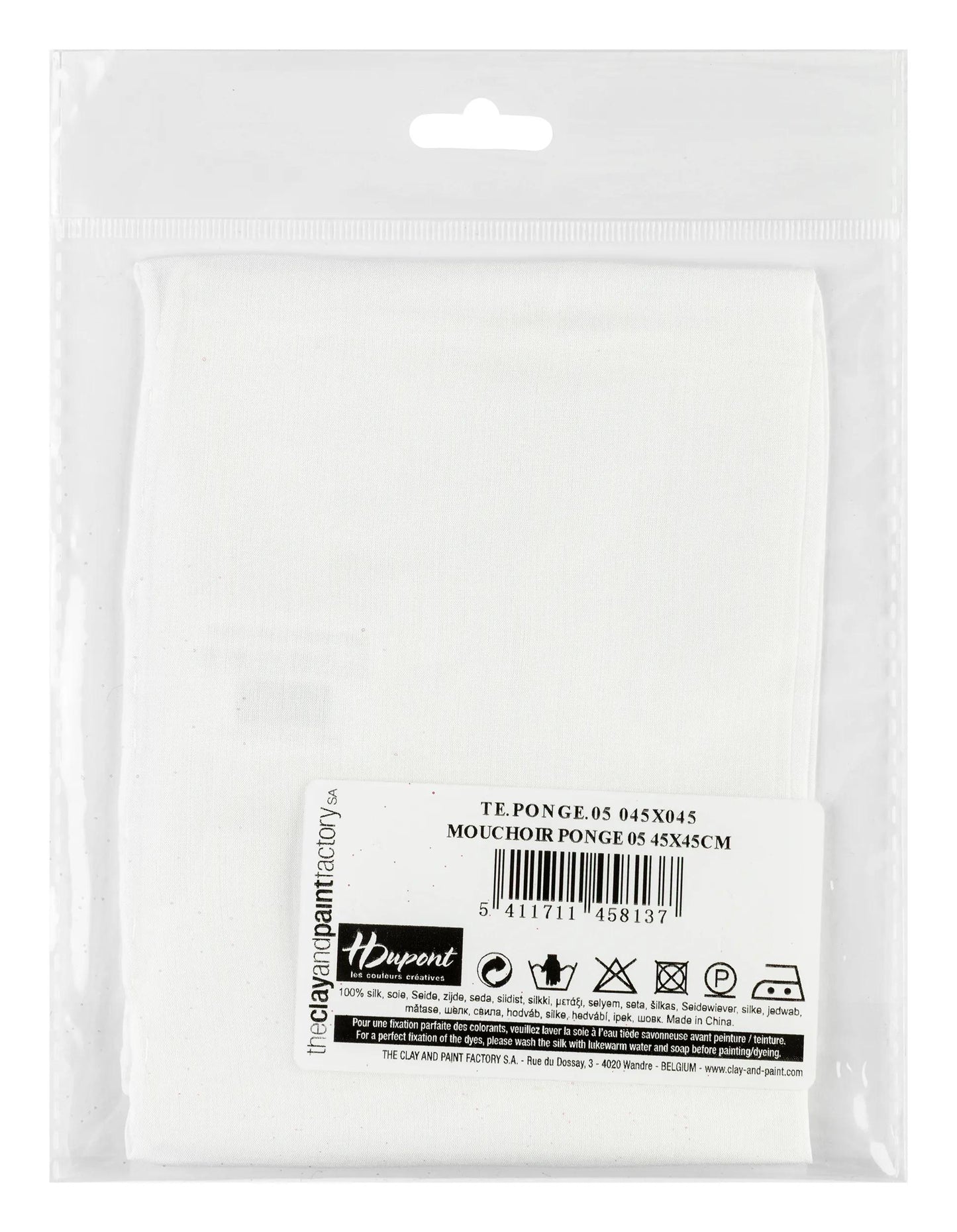 Handkerchief Pongé 5 - Habutai 5 - 45x45cm - White (Pack x3)