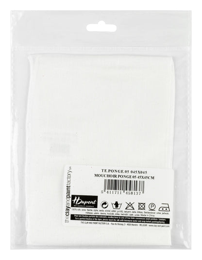 Handkerchief Pongé 5 - Habutai 5 - 45x45cm - White (Pack x3)