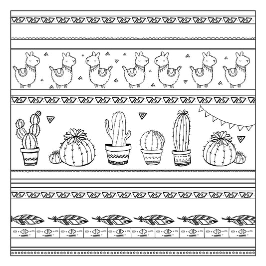 Square 100% silk - 90x90cm Lama - White (Pack x3)