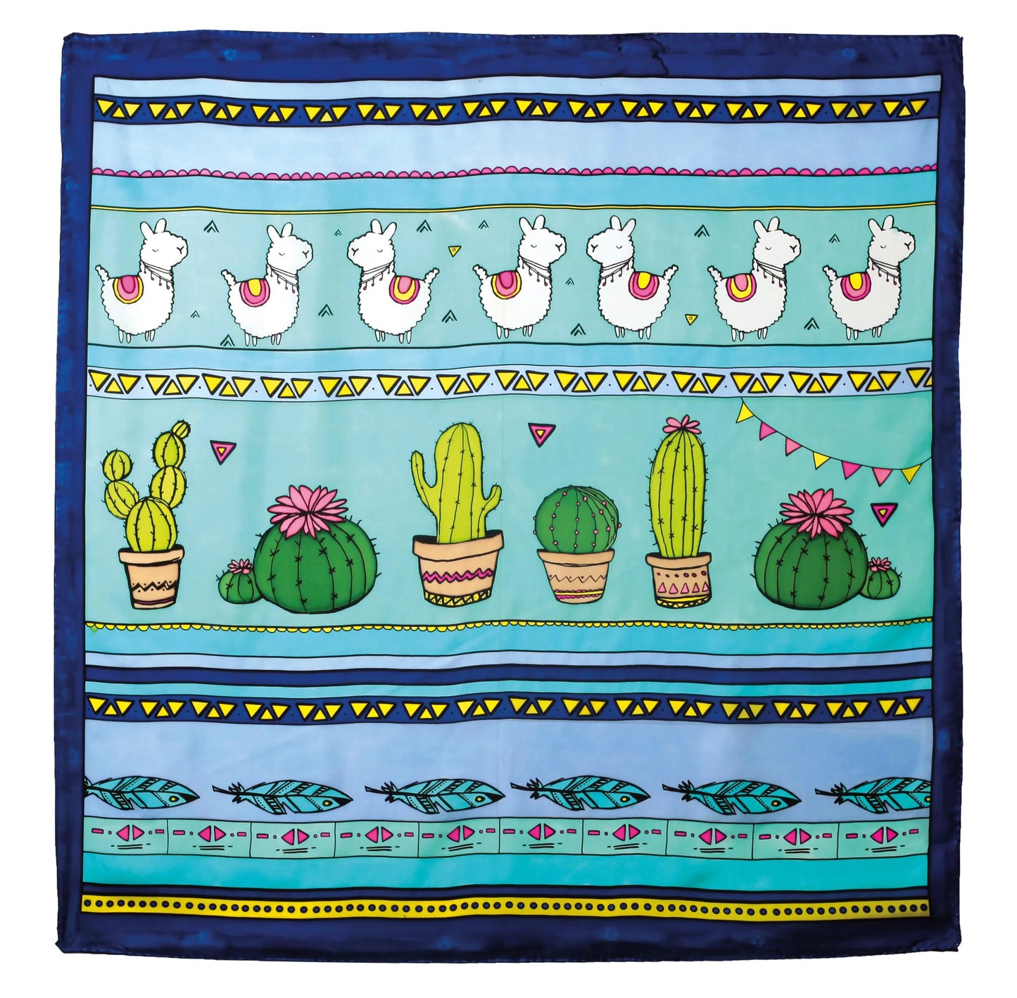 Square 100% silk - 90x90cm Lama - White (Pack x3)