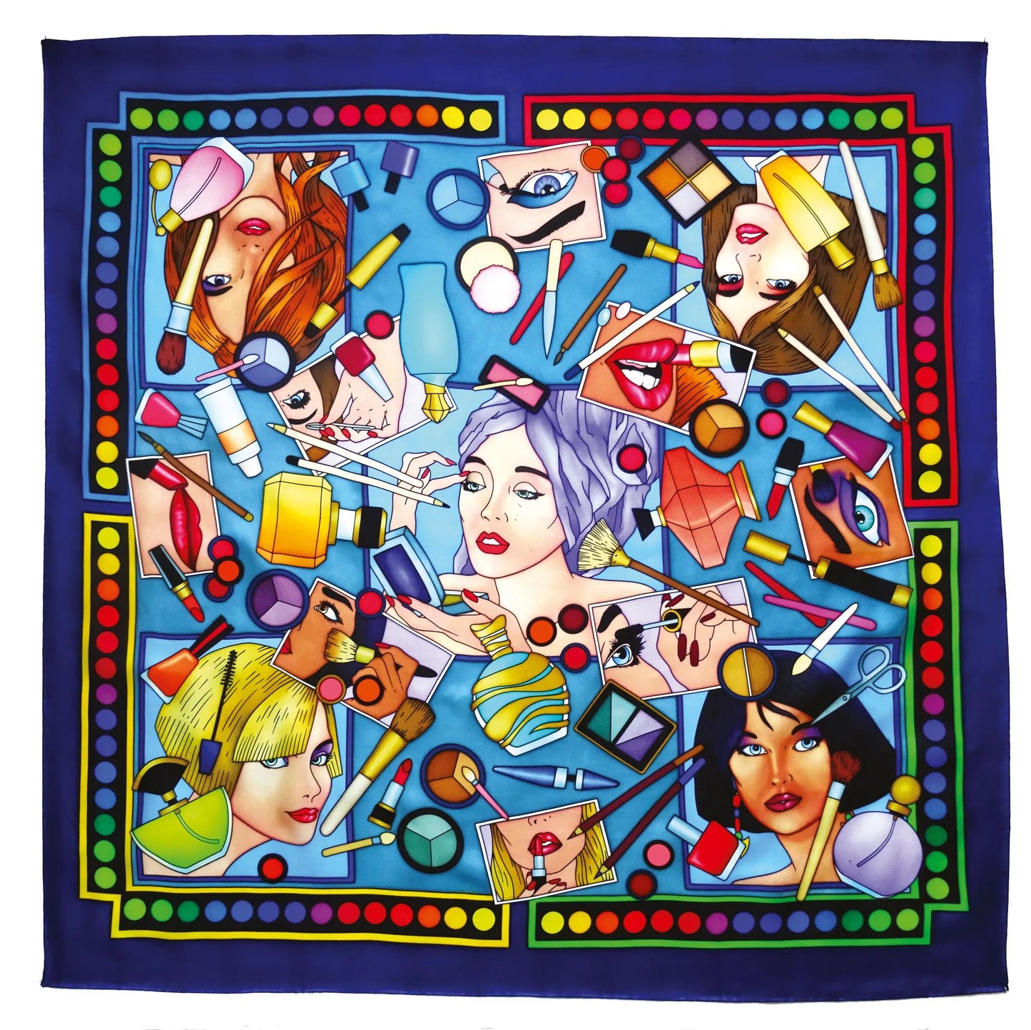 Square 100% silk - 90x90cm Make-up - White (Pack x3)