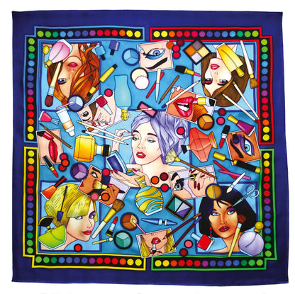 Quadrato 100% seta - 90x90cm Makeup - Bianco (Pacchetto x3)