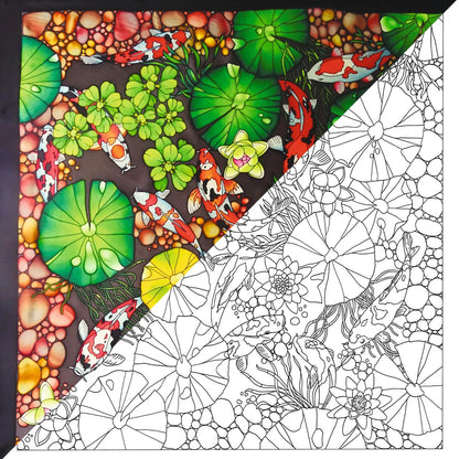 Quadrato 100% seta - 90x90cm Bacino giapponese - Bianco (Pacchetto x3)