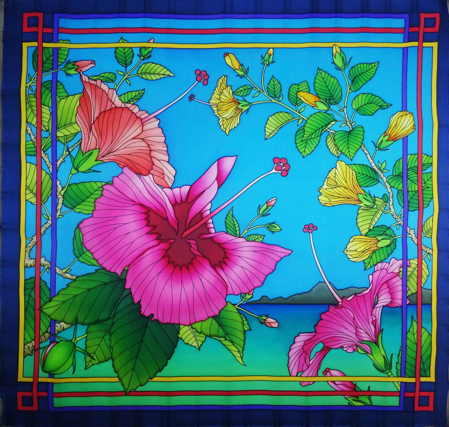 Square 100% silk - 90x90cm Amaryllis - White (Pack x3)