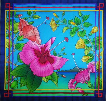 Quadrato 100% seta - 90x90cm Amaryllis - Bianco (Pacchetto x3)